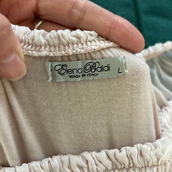 Eliana Baldi Silk Top Blouse Made in Italy Balletcore Romantic Princess Large - Picture 4 of 7